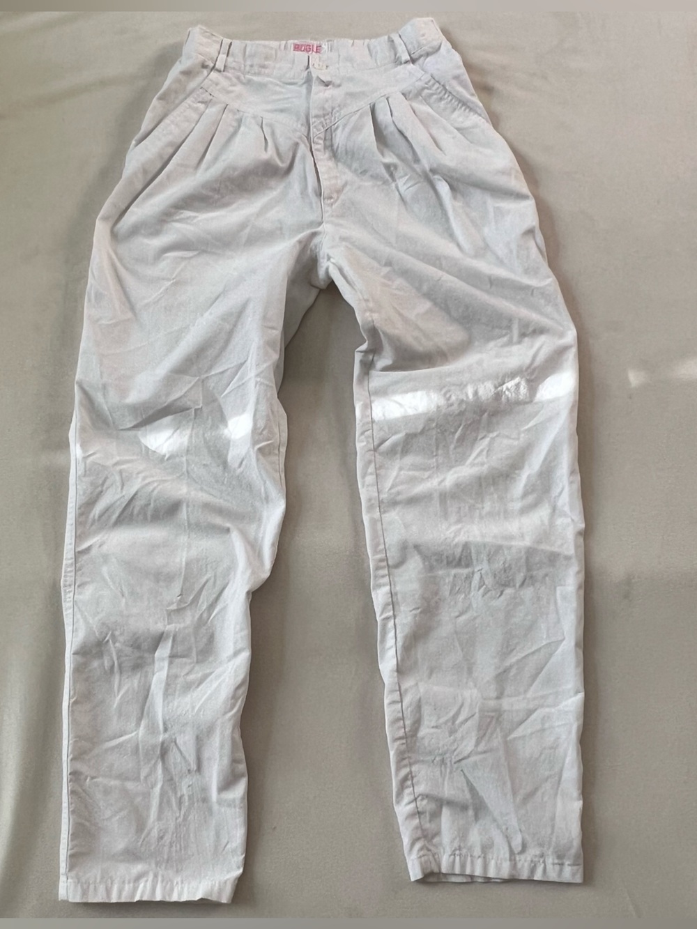 True Vintage Bugle Boy Jrs White Trousers 80s 90s size 9/10
